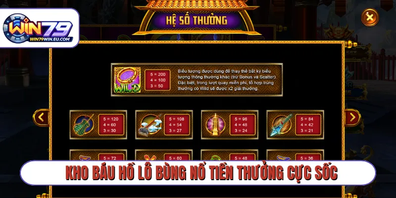 Kho báu Hồ Lô bùng nổ tiền thưởng cực sốc