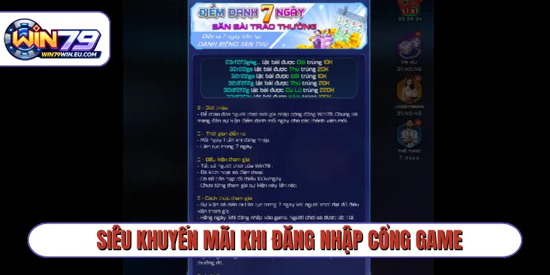 Siêu khuyến mãi khi đăng nhập cổng game